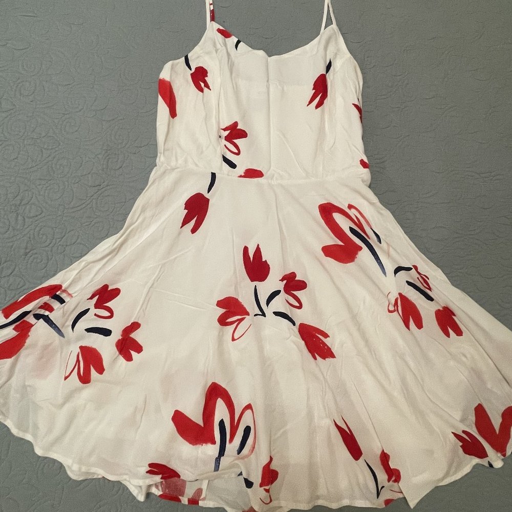 Old Navy White/Red Blossom Summer Dress